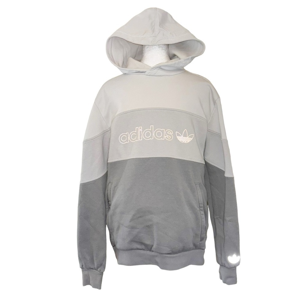Adidas color block hoodie with waterproof hood and zippered pockets